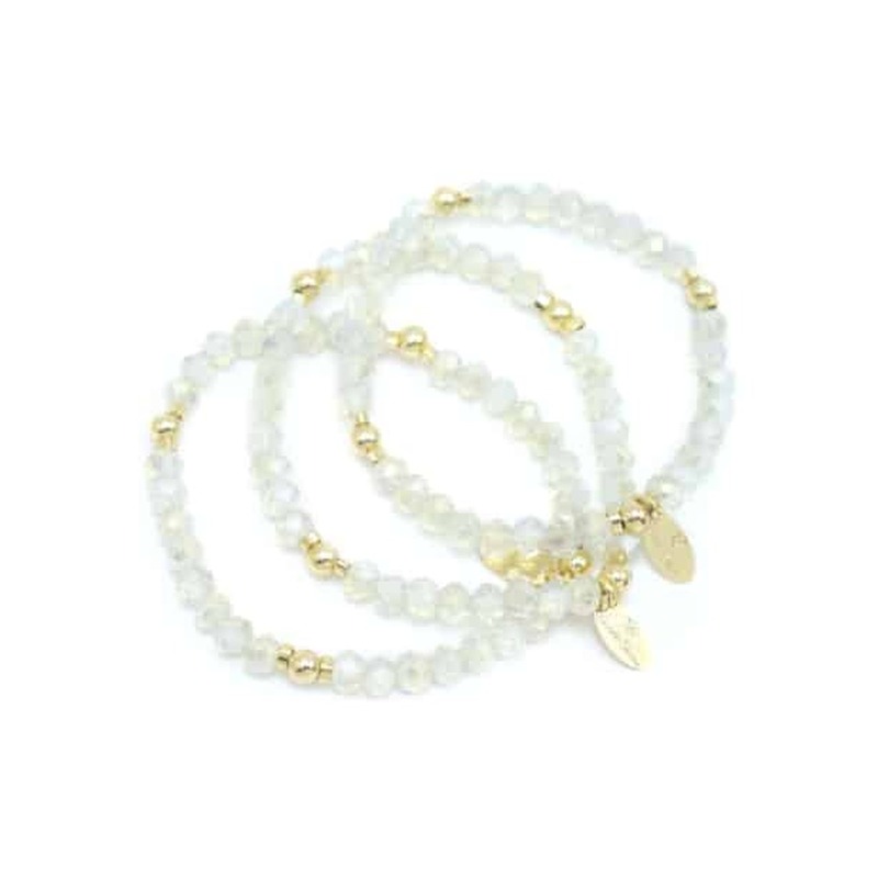 Pulseira Cristais Opalina - Kit c/3